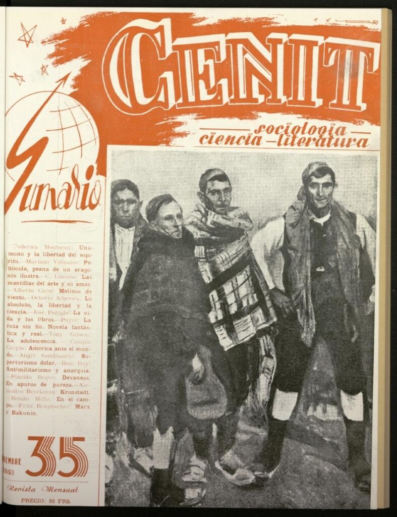Miniatura de Cenit : revista mensual de Sociología, Ciencia y Literatura de noviembre de 1953, nº 35