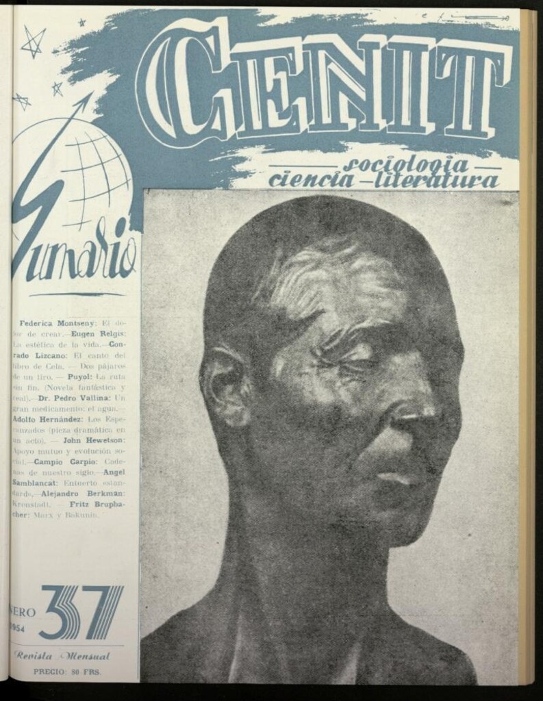 Miniatura de Cenit : revista mensual de Sociología, Ciencia y Literatura de enero de 1954, nº 37