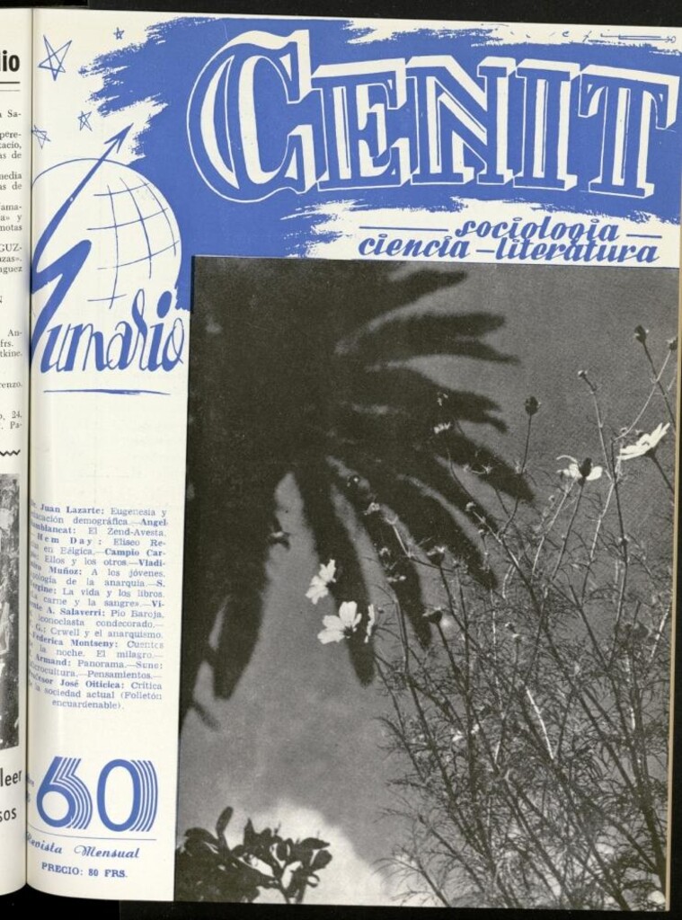 Miniatura de Cenit : revista mensual de Sociología, Ciencia y Literatura de diciembre de 1955, nº 60