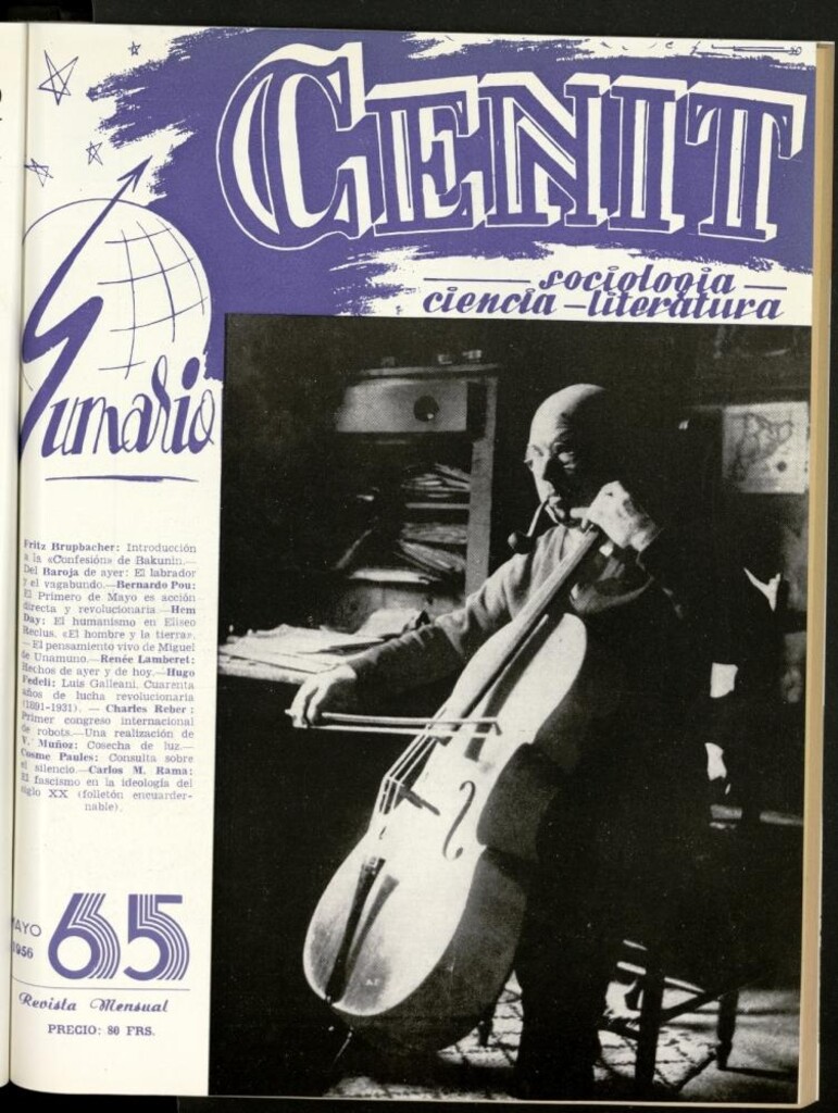 Miniatura de Cenit : revista mensual de Sociología, Ciencia y Literatura de mayo de 1956, nº 65
