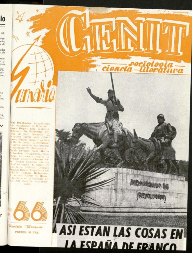 Miniatura de Cenit : revista mensual de Sociología, Ciencia y Literatura de junio de 1956, nº 66