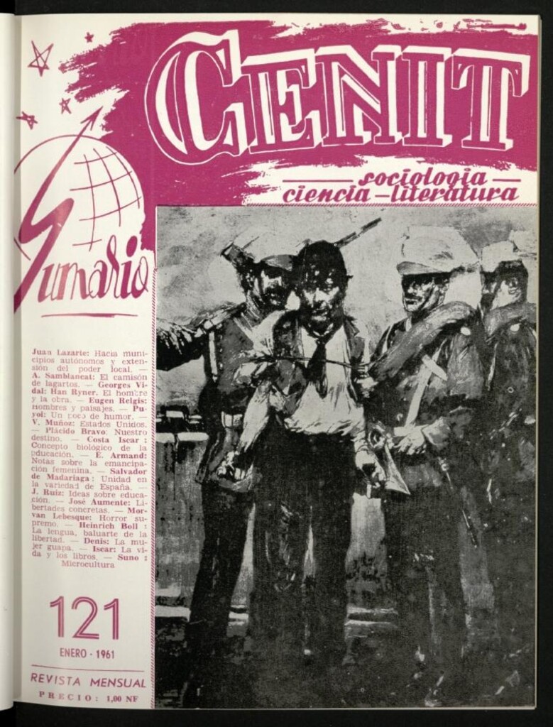 Miniatura de Cenit : revista mensual de Sociología, Ciencia y Literatura de enero de 1961, nº 121
