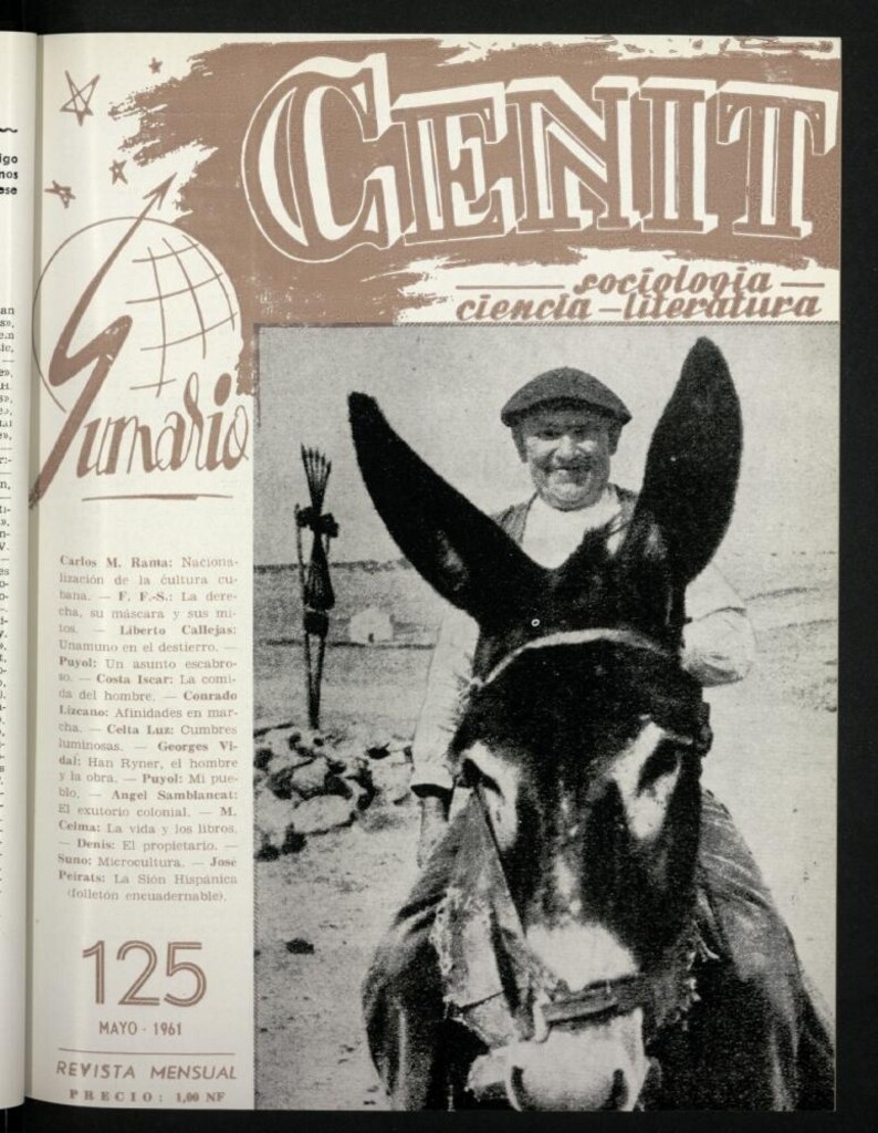 Miniatura de Cenit : revista mensual de Sociología, Ciencia y Literatura de mayo de 1961, nº 125