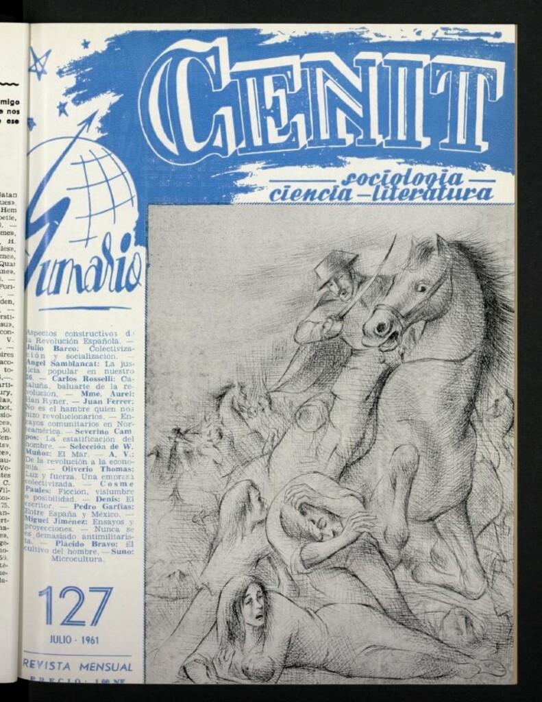 Miniatura de Cenit : revista mensual de Sociología, Ciencia y Literatura de julio de 1961, nº 127
