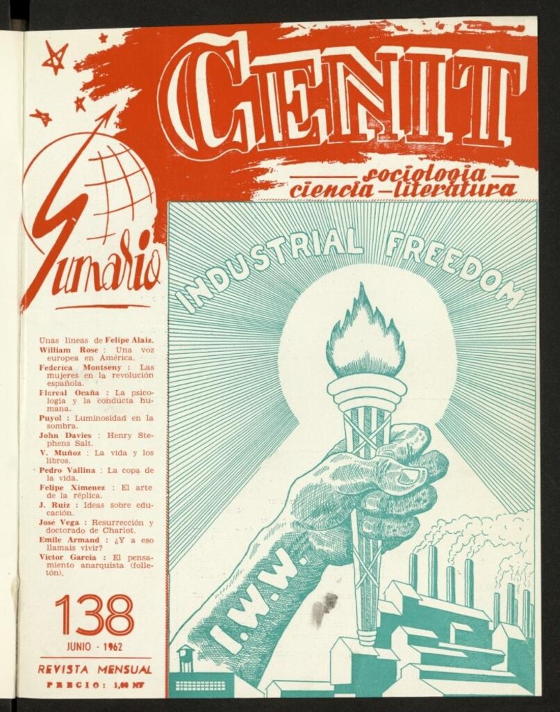 Miniatura de Cenit : revista mensual de Sociología, Ciencia y Literatura de junio de 1962, nº 138