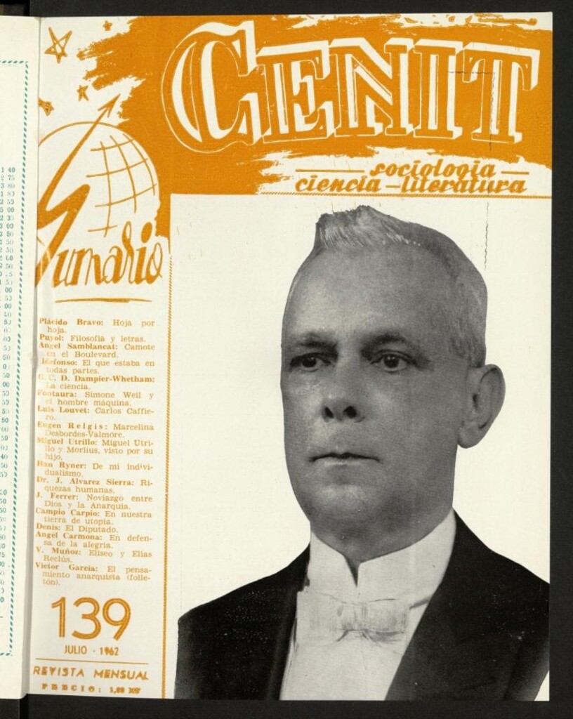 Miniatura de Cenit : revista mensual de Sociología, Ciencia y Literatura de julio de 1962, nº 139