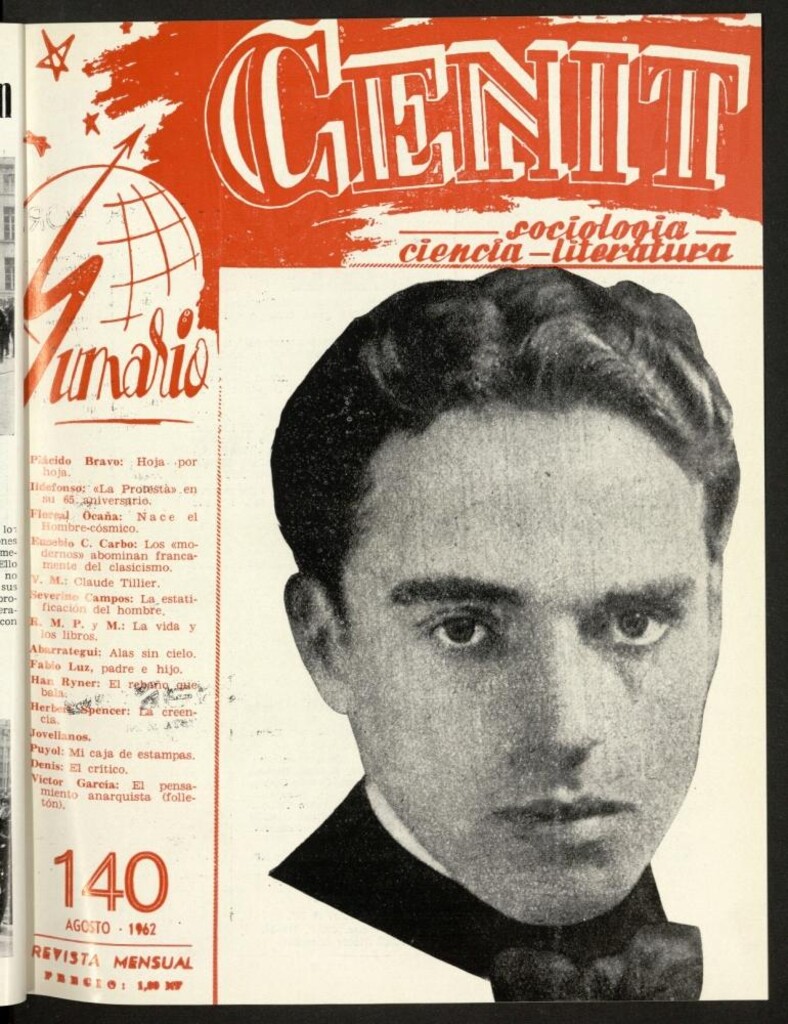 Miniatura de Cenit : revista mensual de Sociología, Ciencia y Literatura de agosto de 1962, nº 140