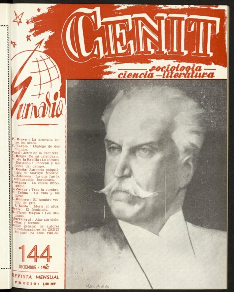 Miniatura de Cenit : revista mensual de Sociología, Ciencia y Literatura de diciembre de 1962, nº 144