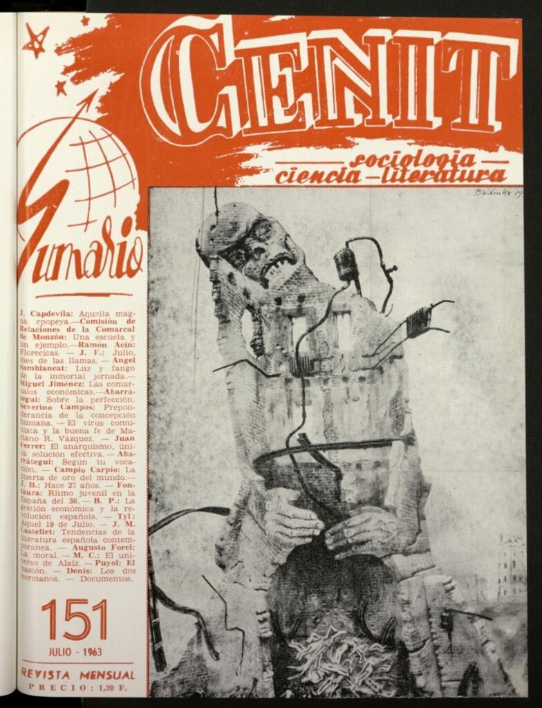 Miniatura de Cenit : revista mensual de Sociología, Ciencia y Literatura de julio de 1963, nº 151