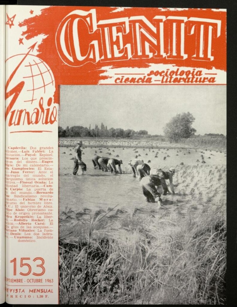 Miniatura de Cenit : revista mensual de Sociología, Ciencia y Literatura de septiembre - octubre de 1963, nº 153