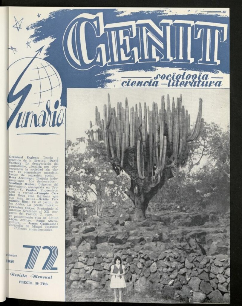 Miniatura de Cenit : revista mensual de Sociología, Ciencia y Literatura de diciembre de 1956, nº 72