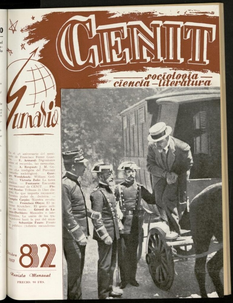 Miniatura de Cenit : revista mensual de Sociología, Ciencia y Literatura de octubre de 1957, nº 82