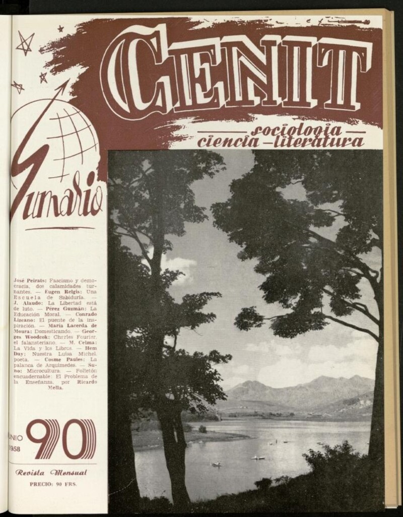 Miniatura de Cenit : revista mensual de Sociología, Ciencia y Literatura de junio de 1958, nº 90