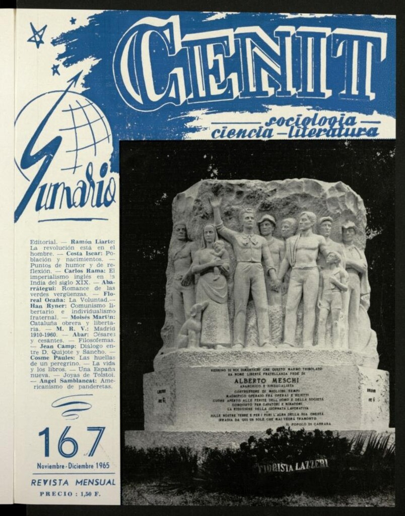 Miniatura de Cenit : revista mensual de Sociología, Ciencia y Literatura de noviembre-diciembre de 1965, nº 167