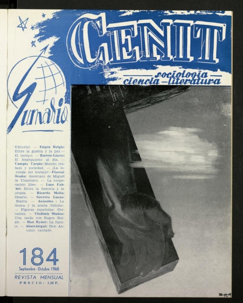 Miniatura de Cenit : revista mensual de Sociología, Ciencia y Literatura de septiembre-octubre de 1968, nº 184