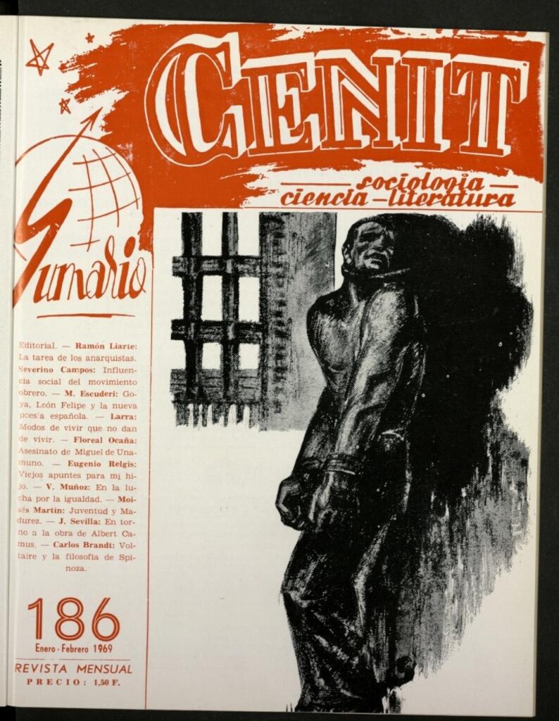 Miniatura de Cenit : revista mensual de Sociología, Ciencia y Literatura de enero-febrero de 1969, nº 186