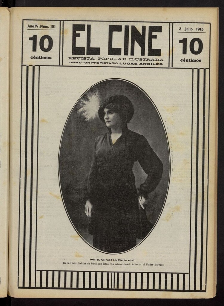 Miniatura de El Cine : revista popular ilustrada del 3 de julio de 1915