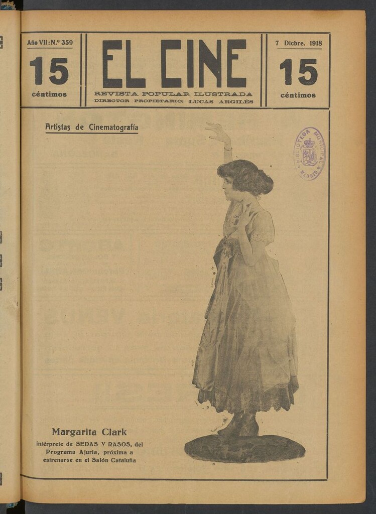 Miniatura de El Cine : revista popular ilustrada del del 7 de diciembre de 1918