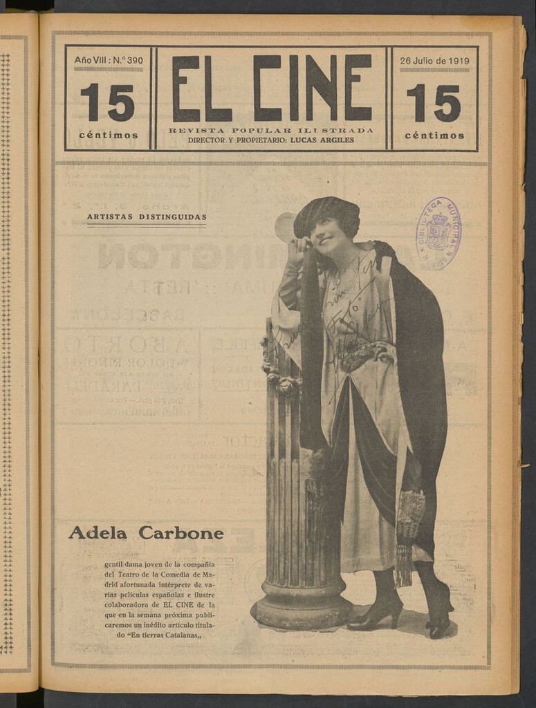 Miniatura de El Cine : revista popular ilustrada del del 26 de julio de 1919