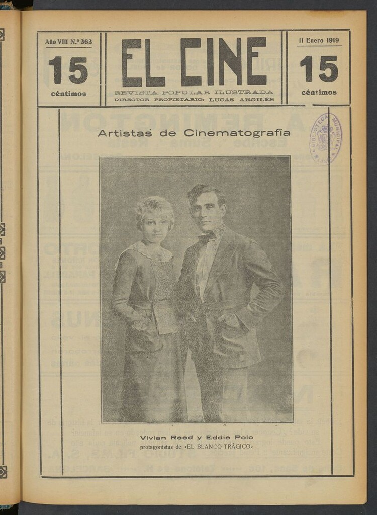 Miniatura de El Cine : revista popular ilustrada del del 11 de enero de 1919