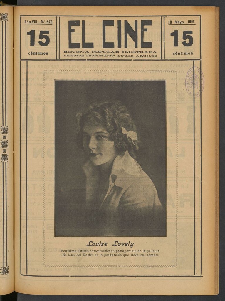 Miniatura de El Cine : revista popular ilustrada del del 10 de mayo de 1919