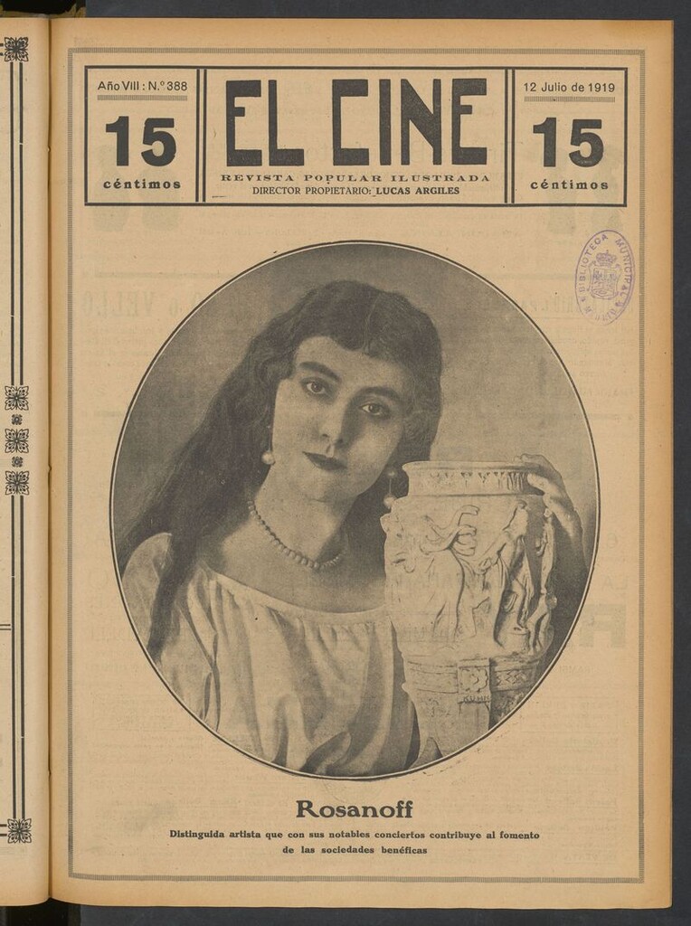 Miniatura de El Cine : revista popular ilustrada del del 12 de julio de 1919