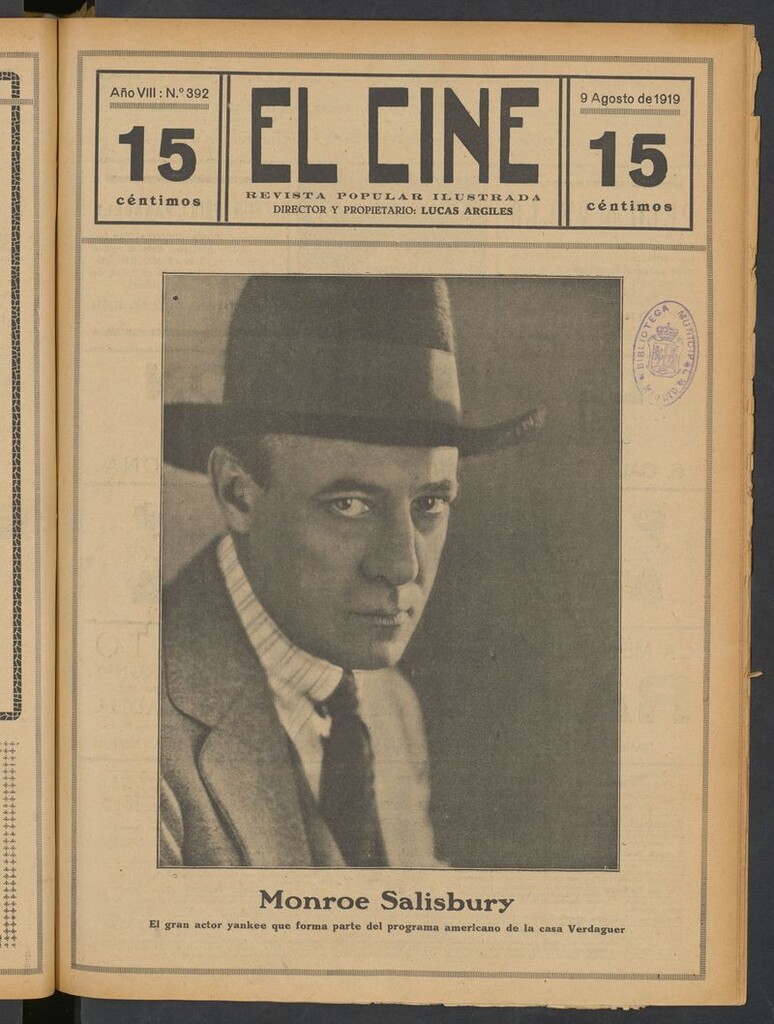 Miniatura de El Cine : revista popular ilustrada del del 9 de agosto de 1919