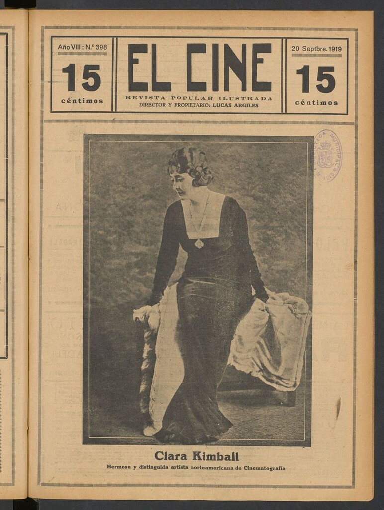 Miniatura de El Cine : revista popular ilustrada del del 20 de septiembre de 1919
