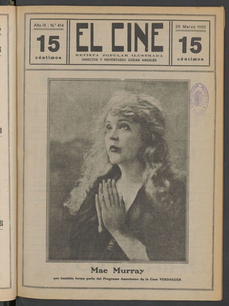 Miniatura de El Cine : revista popular ilustrada del 20 de marzo de 1920