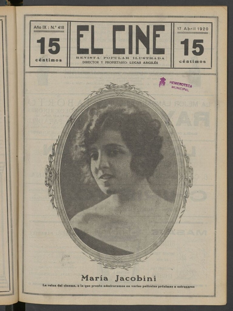 Miniatura de El Cine : revista popular ilustrada del 17 de abril de 1920