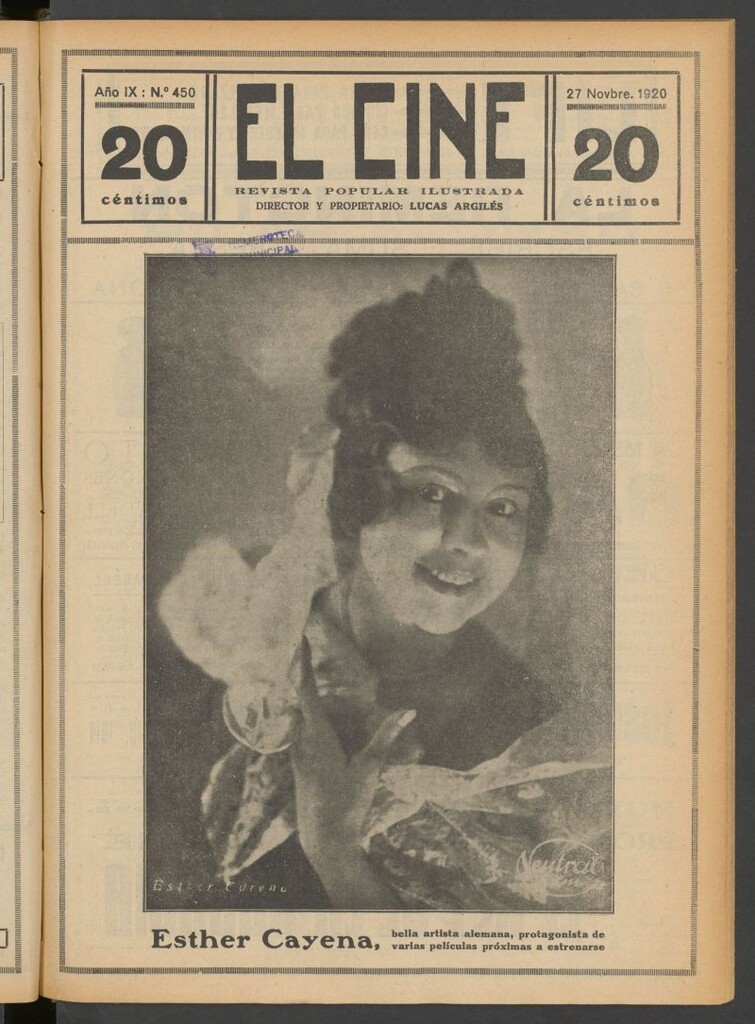 Miniatura de El Cine : revista popular ilustrada del 27 de noviembre de 1920