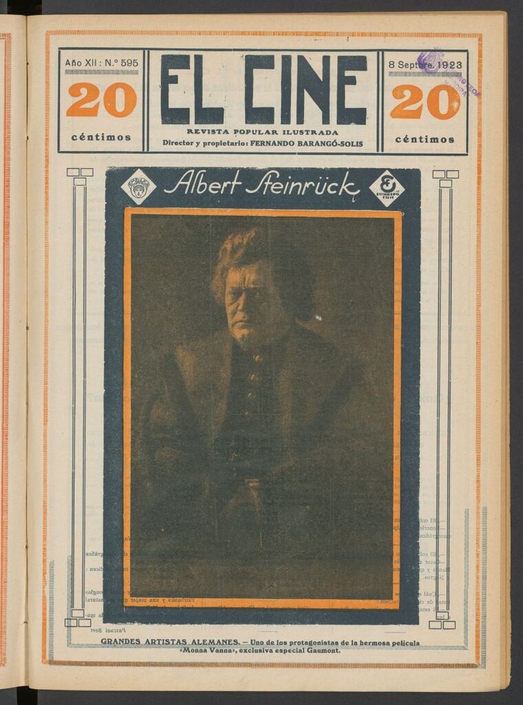 Miniatura de El Cine : revista popular ilustrada del 8 de septiembre de 1923