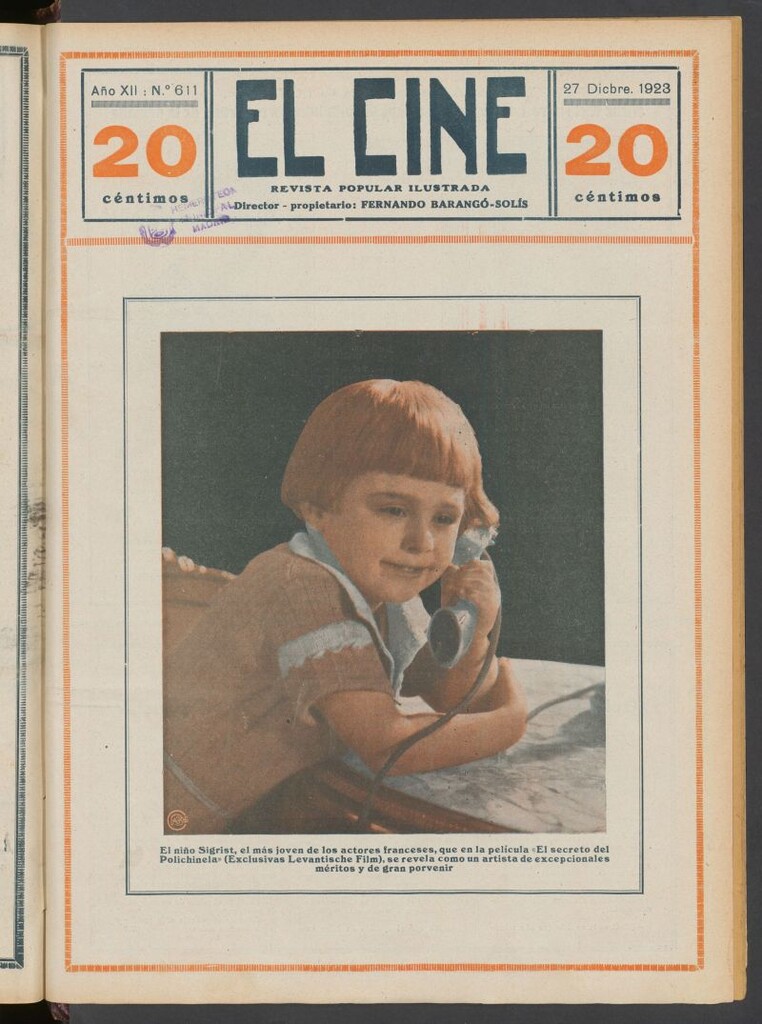 Miniatura de El Cine : revista popular ilustrada del 27 de diciembre de 1923