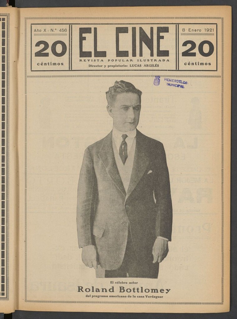 Miniatura de El Cine : revista popular ilustrada del 8 de enero de 1921