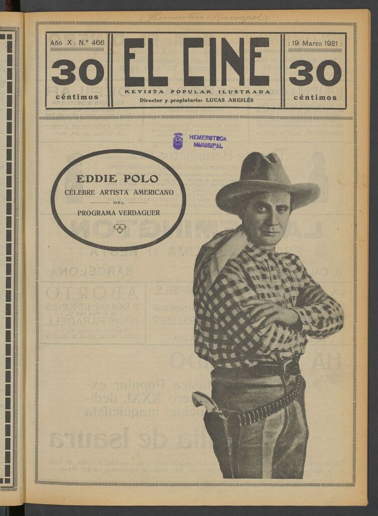 Miniatura de El Cine : revista popular ilustrada del 19 de marzo de 1921