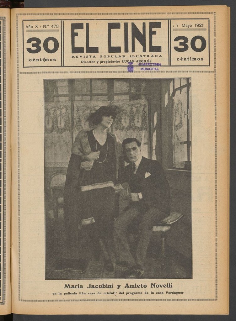 Miniatura de El Cine : revista popular ilustrada del 7 de mayo de 1921