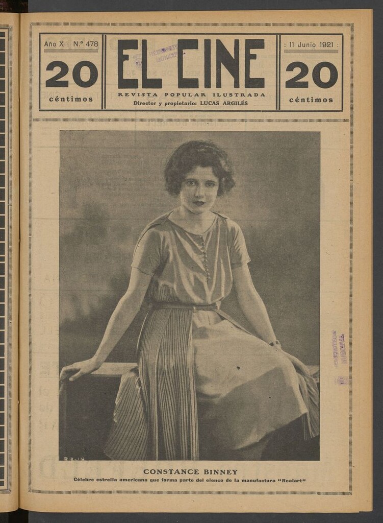 Miniatura de El Cine : revista popular ilustrada del 11 de junio de 1921