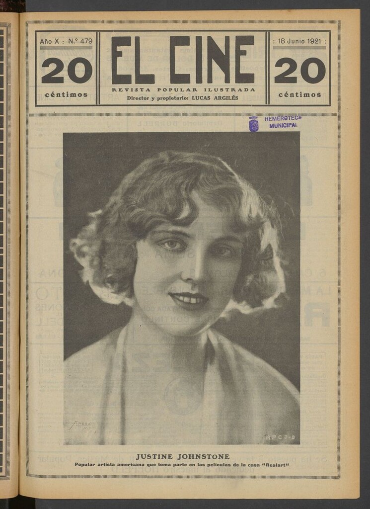Miniatura de El Cine : revista popular ilustrada del 18 de junio de 1921