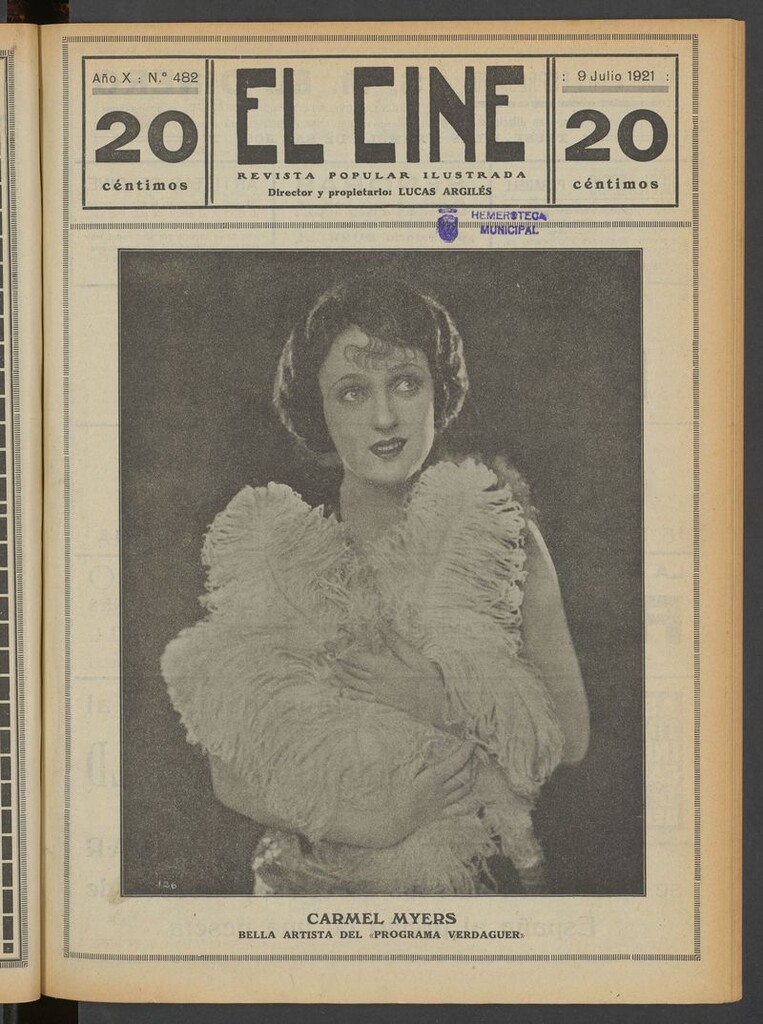 Miniatura de El Cine : revista popular ilustrada del 9 de julio de 1921
