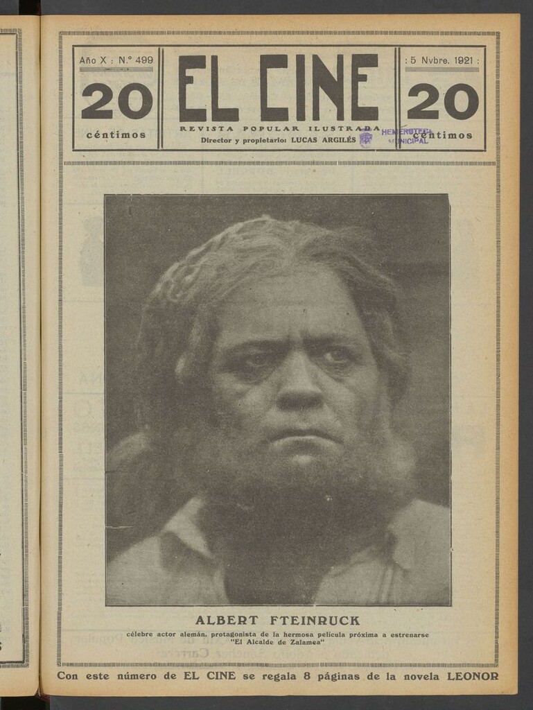 Miniatura de El Cine : revista popular ilustrada del 5 de noviembre de 1921