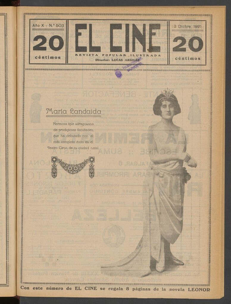 Miniatura de El Cine : revista popular ilustrada del 3 de diciembre de 1921