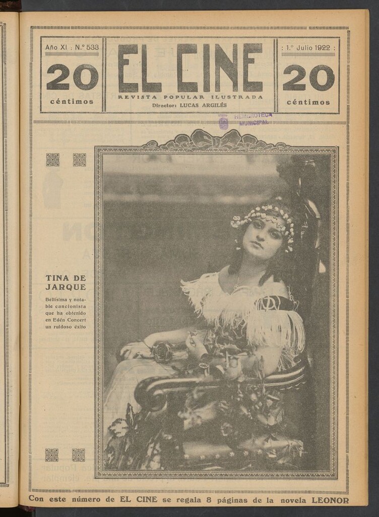 Miniatura de El Cine : revista popular ilustrada del 1 de julio de 1922