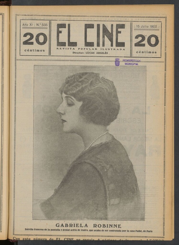 Miniatura de El Cine : revista popular ilustrada del 15 de julio de 1922