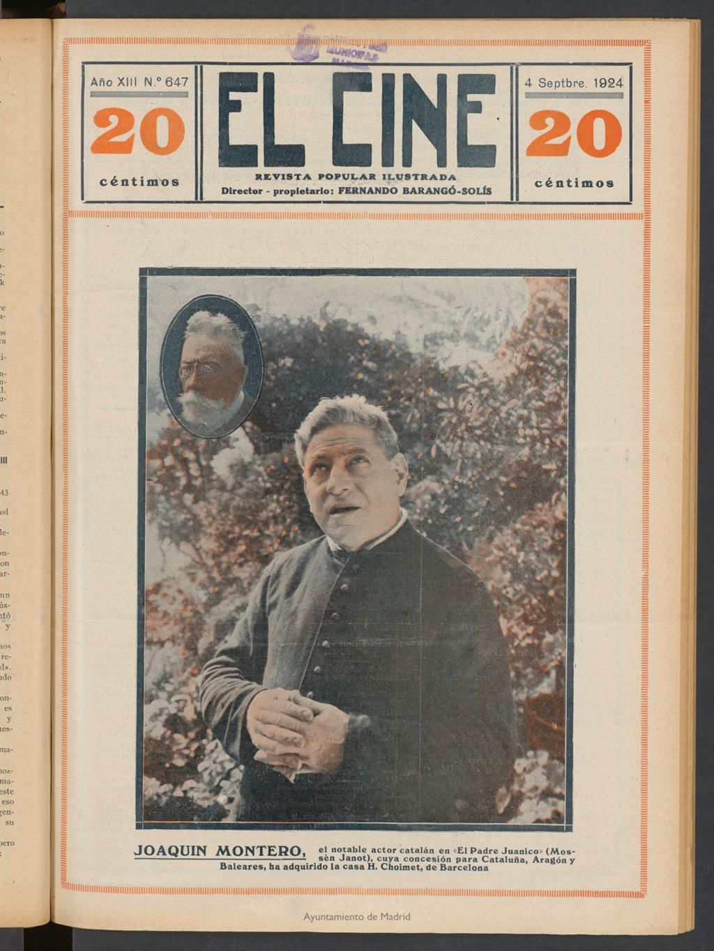 Miniatura de El Cine : revista popular ilustrada del 4 de septiembre de 1924