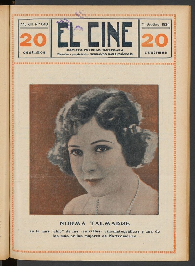 Miniatura de El Cine : revista popular ilustrada del 11 de septiembre de 1924