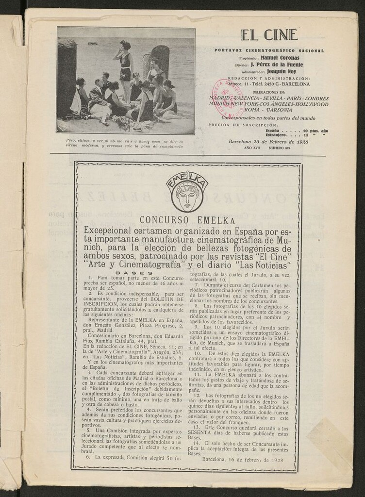 Miniatura de El cine : revista popular ilustrada del 23 de febrero de 1928