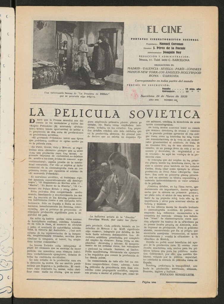 Miniatura de El cine : revista popular ilustrada del 29 de marzo de 1928
