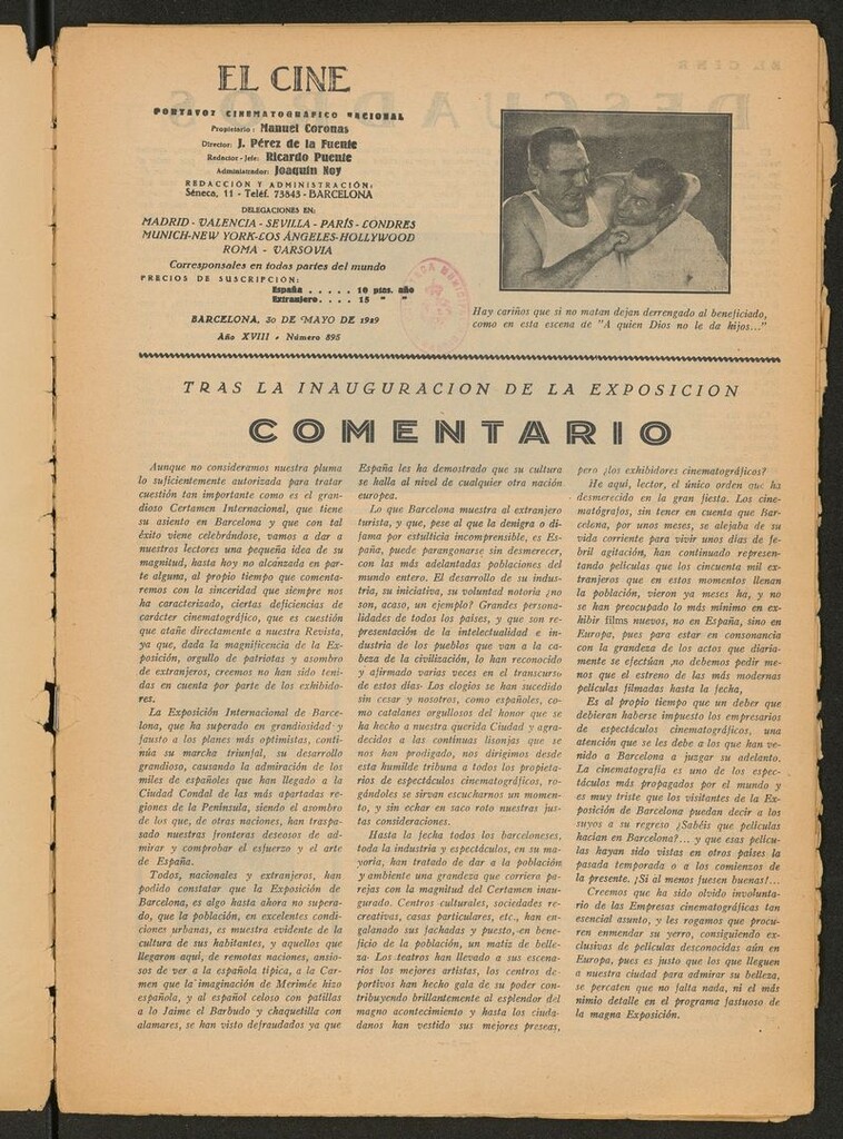 Miniatura de El cine : revista popular ilustrada del 30 de mayo de 1929