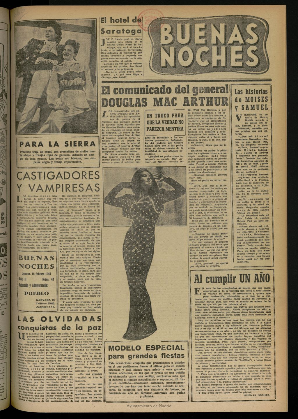 Miniatura de Buenas Noches del 15 de febrero de 1945, nº 41
