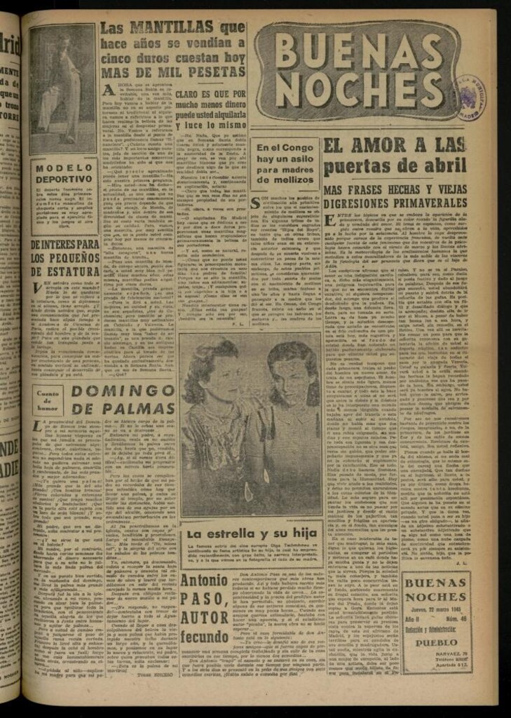 Miniatura de Buenas Noches del 22 de marzo de 1945, nº 46